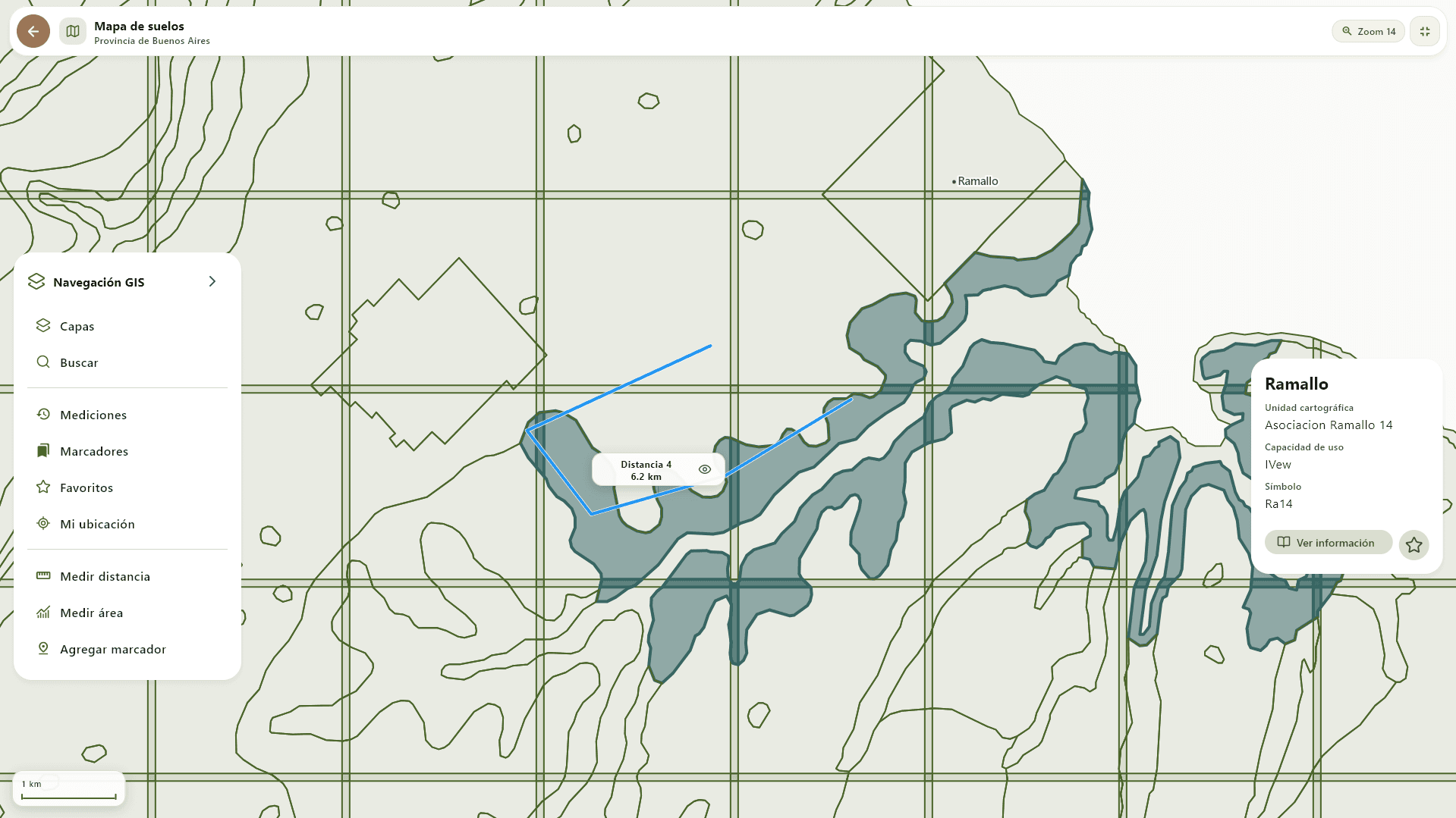 Carta de Suelo con unidades cartográficas y series de suelo en SuelosAR